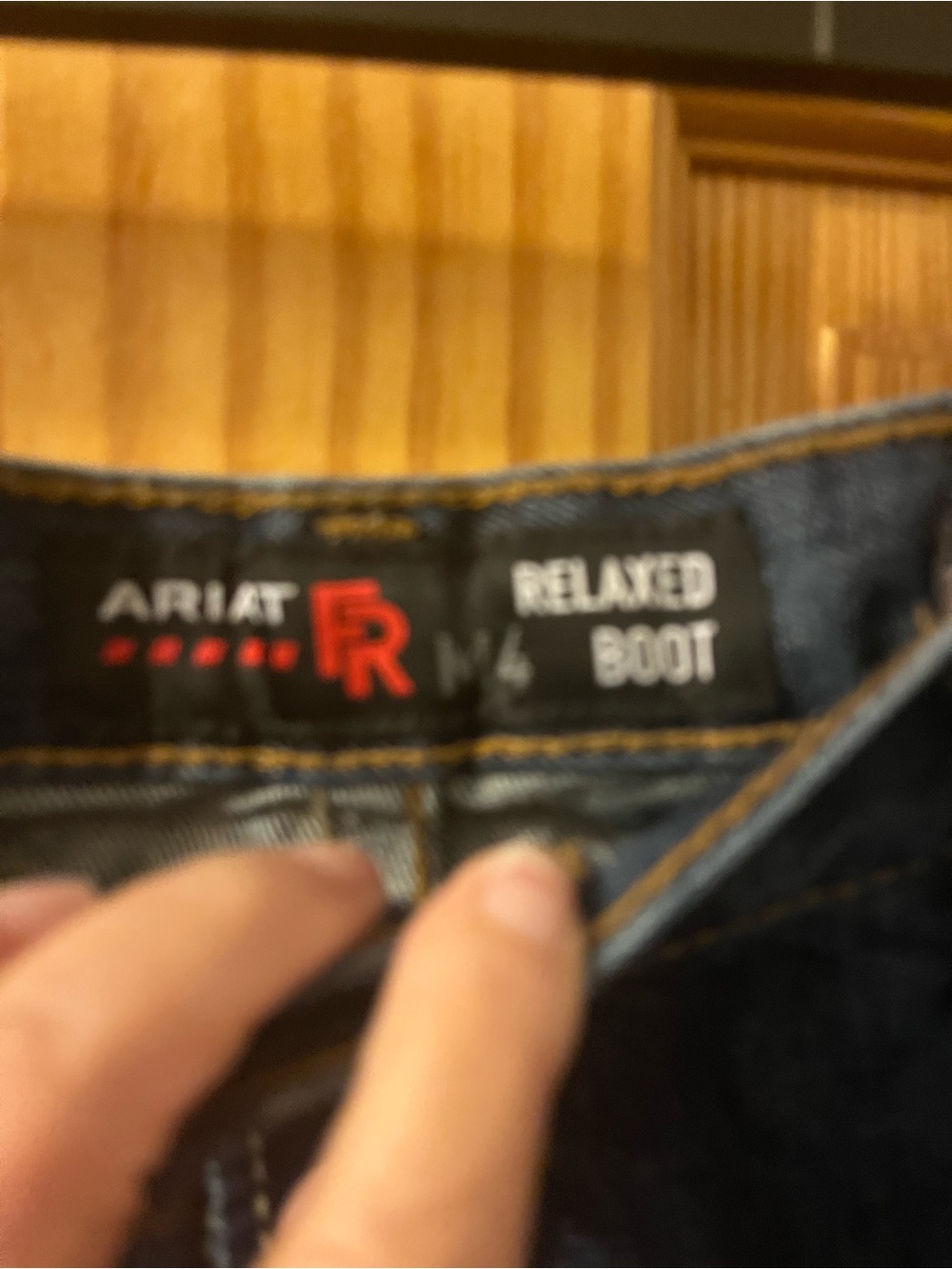 Ariat Relaxed Boot Jeans in Indigo with Red Logo Accent